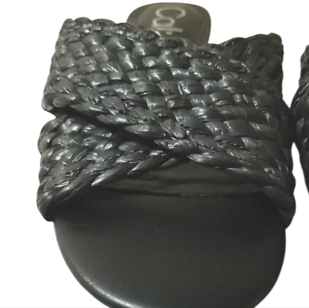 Calvin Klein June2 Woven Criss-cross slide sandals